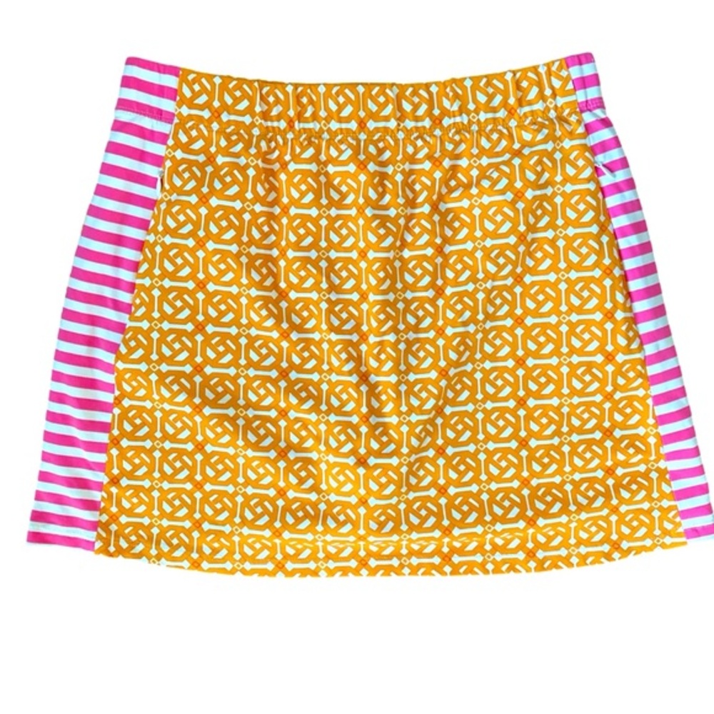 J McLaughlin Skort - M orange , Pink , polyester spandex , W-15. L -16